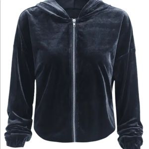Zaful Velvet Zip Hoody